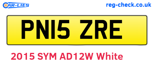 PN15ZRE are the vehicle registration plates.