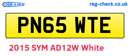 PN65WTE are the vehicle registration plates.