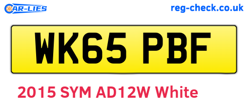 WK65PBF are the vehicle registration plates.