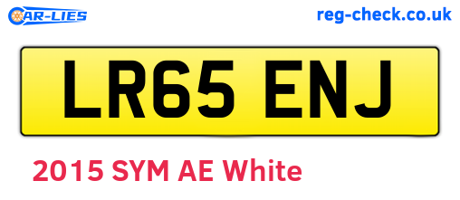 LR65ENJ are the vehicle registration plates.