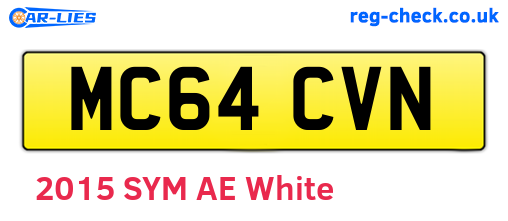 MC64CVN are the vehicle registration plates.
