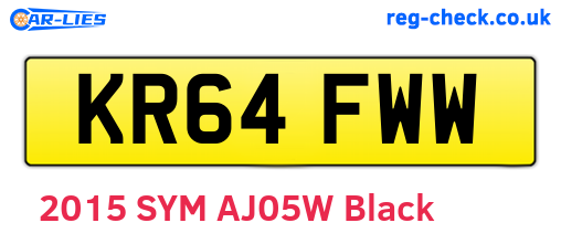 KR64FWW are the vehicle registration plates.