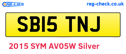 SB15TNJ are the vehicle registration plates.
