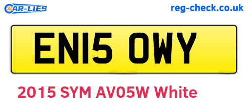 EN15OWY are the vehicle registration plates.