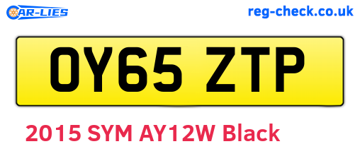 OY65ZTP are the vehicle registration plates.
