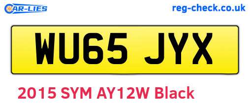 WU65JYX are the vehicle registration plates.