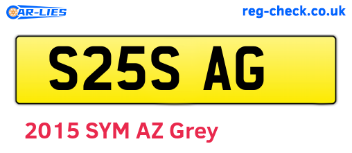 S25SAG are the vehicle registration plates.