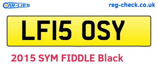 LF15OSY are the vehicle registration plates.