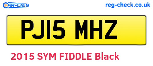 PJ15MHZ are the vehicle registration plates.