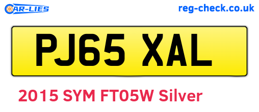 PJ65XAL are the vehicle registration plates.