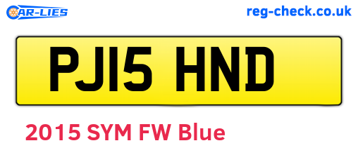 PJ15HND are the vehicle registration plates.