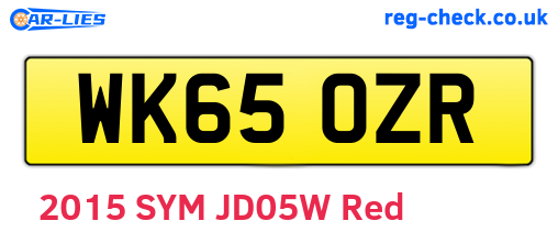 WK65OZR are the vehicle registration plates.