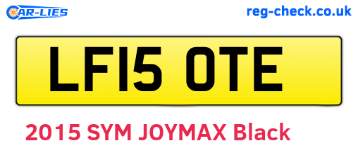 LF15OTE are the vehicle registration plates.