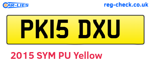 PK15DXU are the vehicle registration plates.