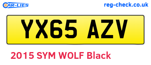 YX65AZV are the vehicle registration plates.