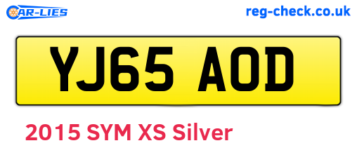 YJ65AOD are the vehicle registration plates.