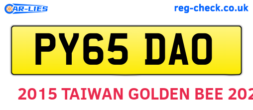 PY65DAO are the vehicle registration plates.