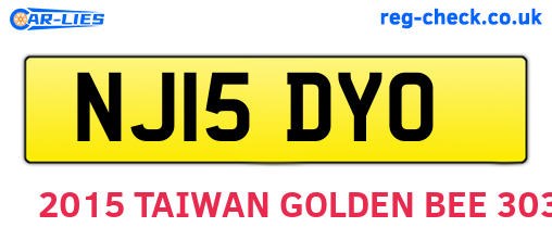 NJ15DYO are the vehicle registration plates.