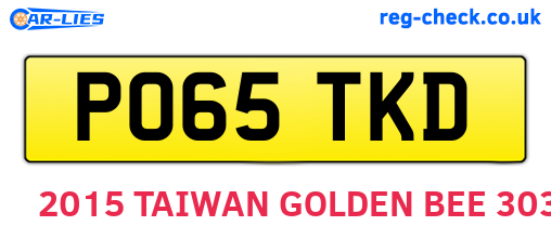 PO65TKD are the vehicle registration plates.