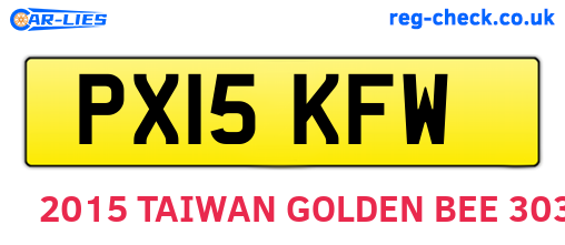 PX15KFW are the vehicle registration plates.