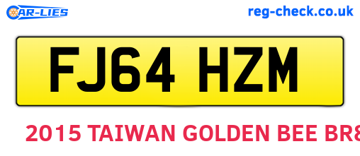 FJ64HZM are the vehicle registration plates.