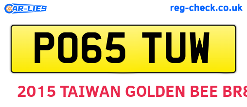 PO65TUW are the vehicle registration plates.