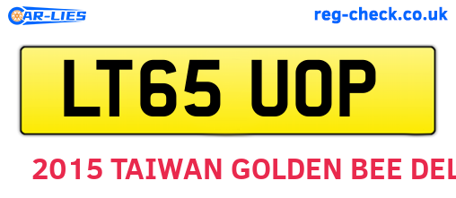 LT65UOP are the vehicle registration plates.