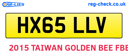 HX65LLV are the vehicle registration plates.