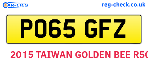 PO65GFZ are the vehicle registration plates.