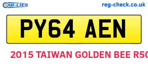 PY64AEN are the vehicle registration plates.