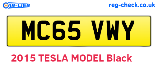 MC65VWY are the vehicle registration plates.