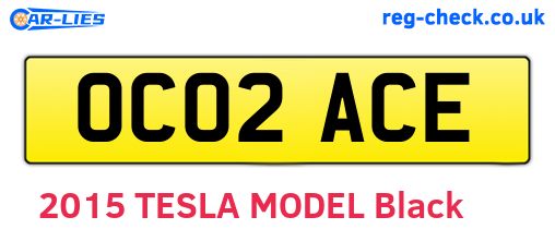 OC02ACE are the vehicle registration plates.