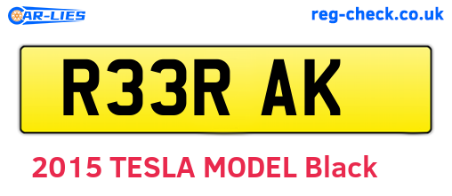 R33RAK are the vehicle registration plates.