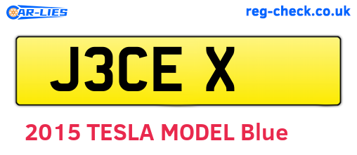 J3CEX are the vehicle registration plates.