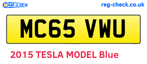 MC65VWU are the vehicle registration plates.