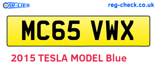 MC65VWX are the vehicle registration plates.