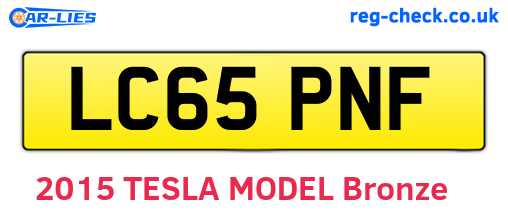 LC65PNF are the vehicle registration plates.