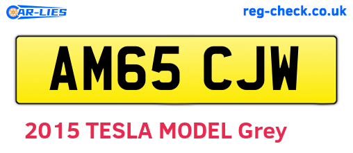 AM65CJW are the vehicle registration plates.