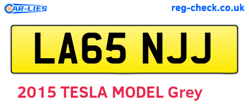 LA65NJJ are the vehicle registration plates.
