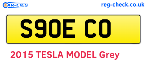 S90ECO are the vehicle registration plates.