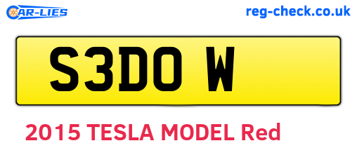 S3DOW are the vehicle registration plates.