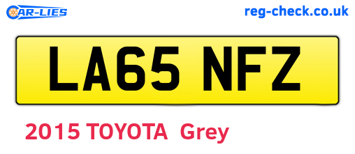 LA65NFZ are the vehicle registration plates.