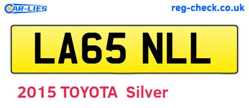 LA65NLL are the vehicle registration plates.