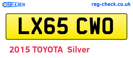 LX65CWO are the vehicle registration plates.