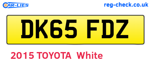 DK65FDZ are the vehicle registration plates.