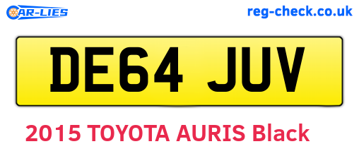 DE64JUV are the vehicle registration plates.