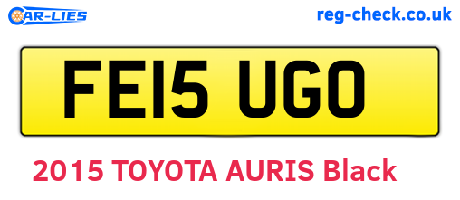 FE15UGO are the vehicle registration plates.