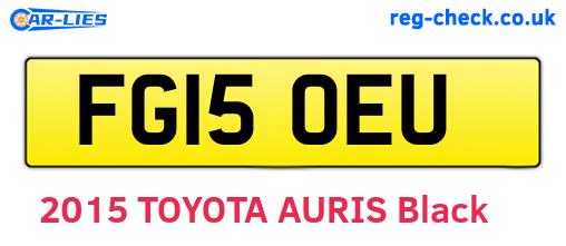 FG15OEU are the vehicle registration plates.