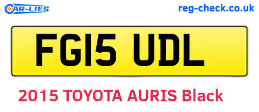 FG15UDL are the vehicle registration plates.