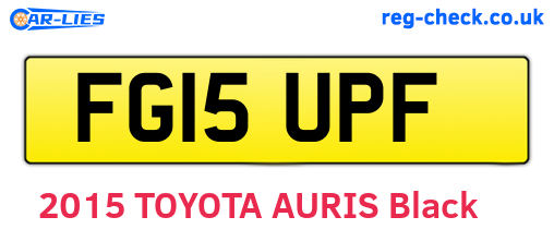 FG15UPF are the vehicle registration plates.